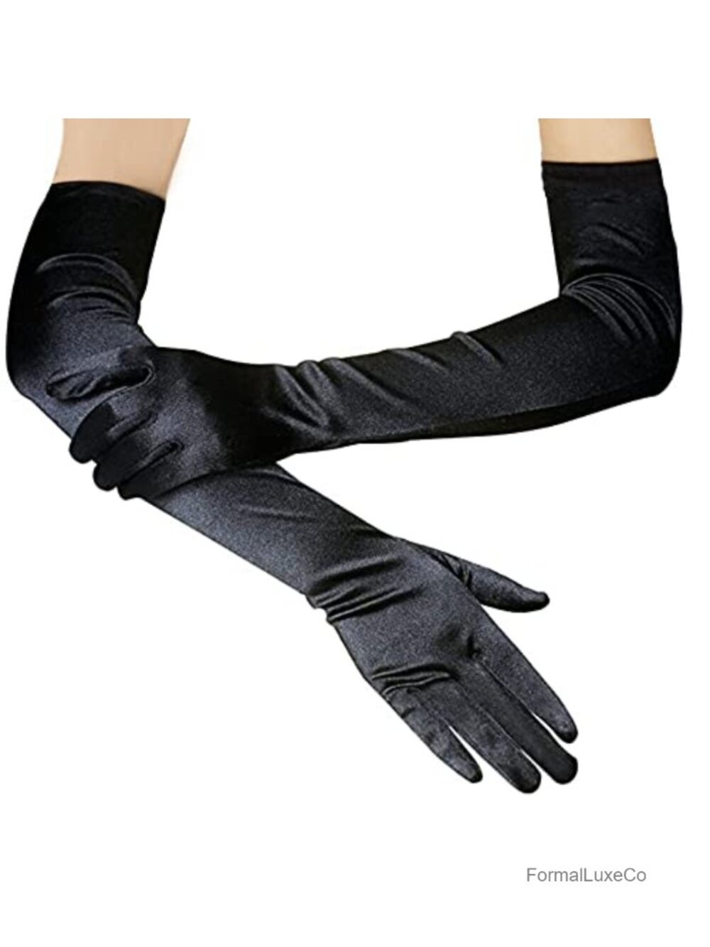 Women Satin Opera Gloves Elbow Length 21in Stretchy 1920s Flapper Costume Gloves